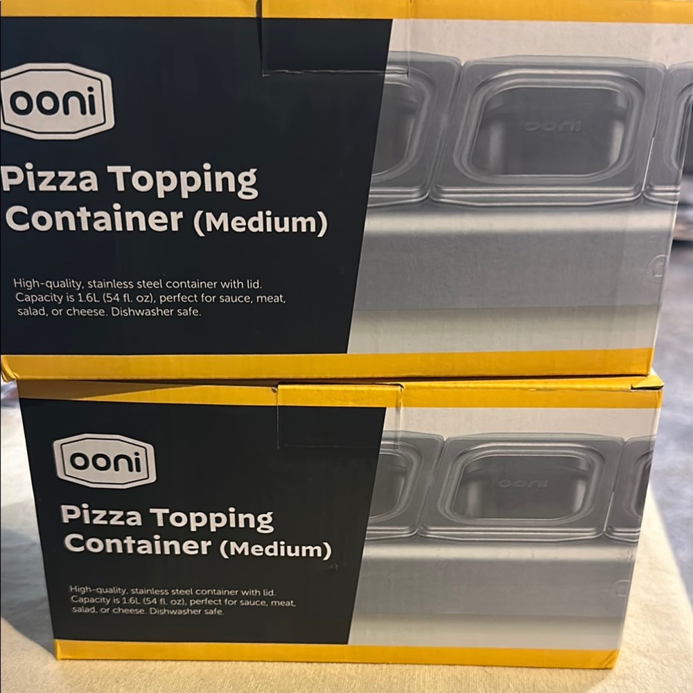 Medium Pizza Topping Containers - Stainless Steel (Silver)